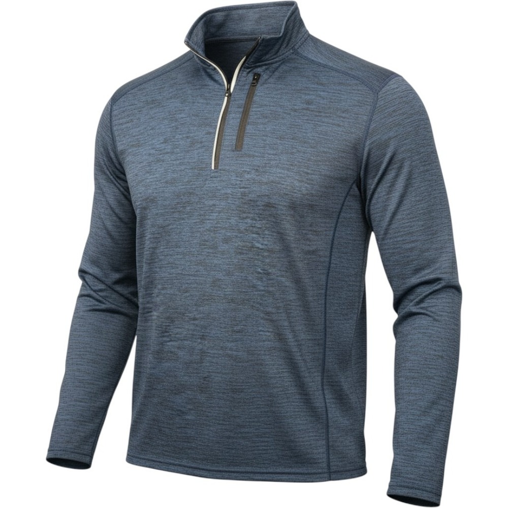 Liberty Pro Mens 3XL Quarter Zip Pullover Blue Space Dye Heather Active Top